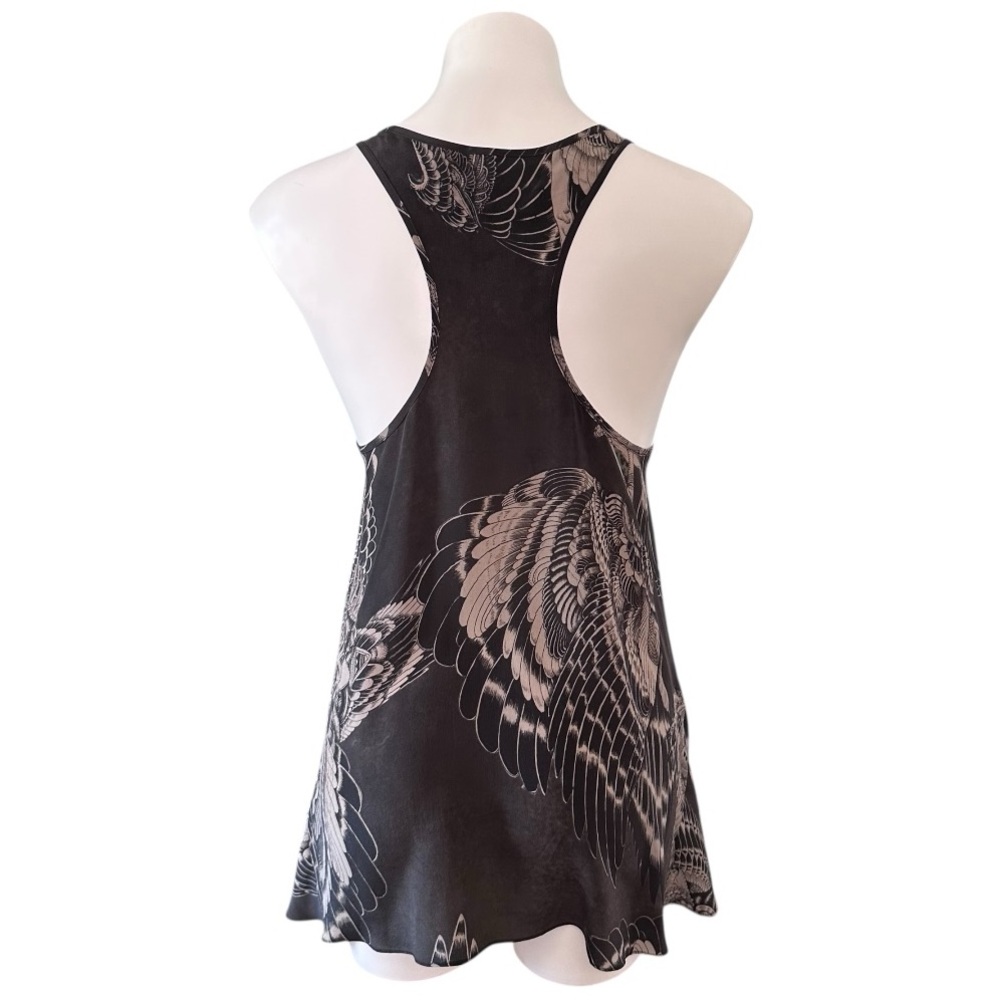 All saints Gray Silk Racerback Tank Top Size 4 - Picture 3 of 9